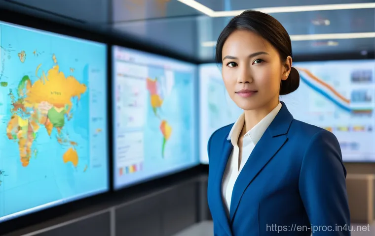 국제구매조달사의 연봉협상 전략 - **Global Market Strategist at Work**
A highly detailed, photorealistic image featuring a diverse...