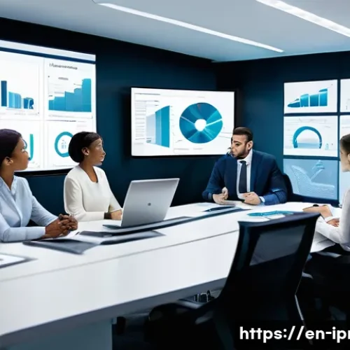 구매조달 직무의 최신 트렌드 분석 - A modern corporate office setting showing a diverse team of procurement professionals engaged in a c...